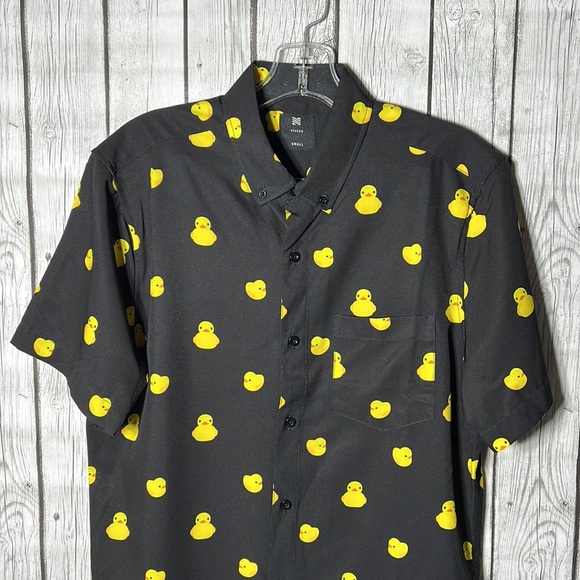 Visive Novelty Print Mens Short Sleeve Button Down Shirt - Rubber Duck size S - Picture 5 of 10